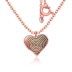Heart Shaped Rose Gold Plated Silver Kids Necklace SPE-3892-RO-GP
